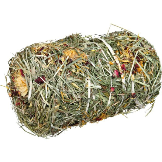 Balla di fieno con mix di fiori
