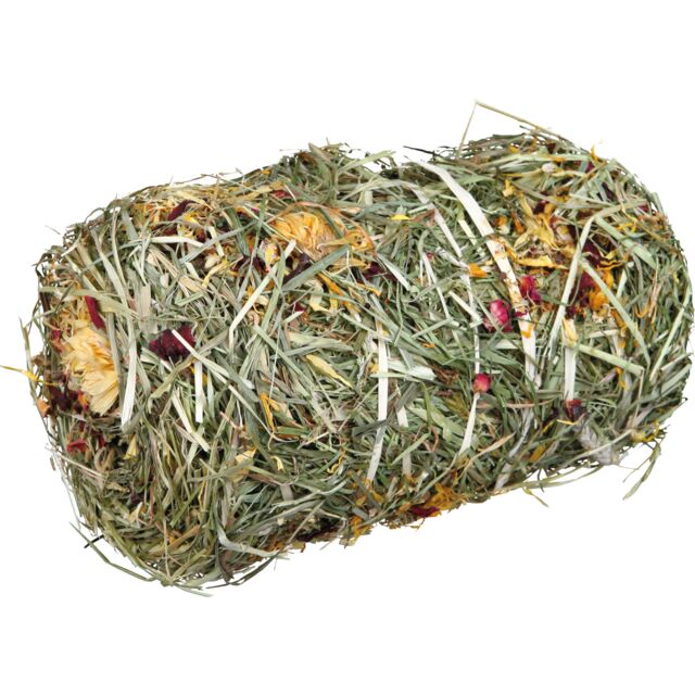 Balla di fieno con mix di fiori